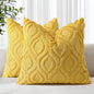 decorUhome Summer Throw Pillow Covers 26x26 Inch Set of 2, Soft Plush Faux Wool Mustard Yellow Solid Couch Pillow Covers, Accent Euro Sham Farmhouse Square Pillow Cases for Sofa Bed Living Room