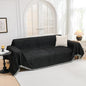MYSKY HOME Black Chenille Sofa Slipcover Couch Covers for Sectional l Shaped Couch Pets Protector Furniture Covers Futon Cover Super Soft Washable Decorative Couch Covers for 3 Cushion, 91"x118"