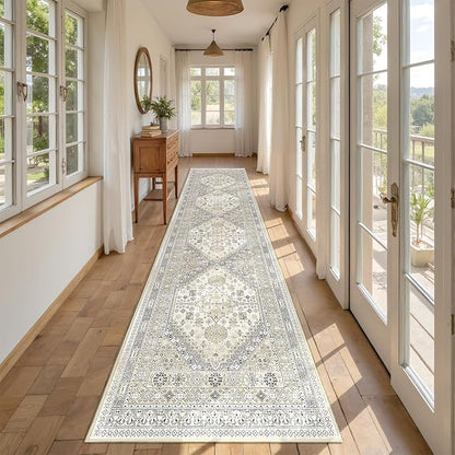Kitchen Runner Rug Non Slip Washable 2.5x10, Soft Ultra-Thin Entryway Rug Runners for Hallways, Carpet Runner for Living Room,Kitchen, Laundry, Bathroom(Beige,2.5'x10')