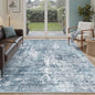 Abstract Rug 5x7 Machine Washable Area Indoor Blue Low Pile Non-Slip Foldable Thin Accent Rugs for Bedroom Living Room Dining Room
