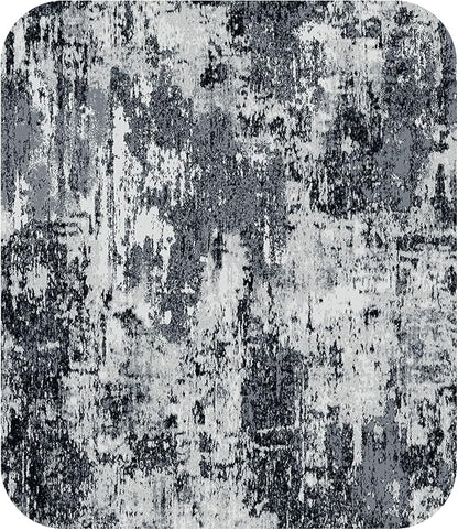 Washable Area Rugs 6ft Non-Slip Modern Abstract Soft for Living Room Entryway Bedroom Nursery, Print Pattern, Black Navy Blue Gray