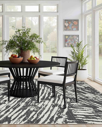 Latte&Fog 8x10 Area Rugs for Living Room, Large Modern Abstract Washable Rug, Boho Non Slip Low Pile Carpet for Indoor Bedroom Dining Room, Office, Dorm, Classroom, Farmhouse and Kids Room