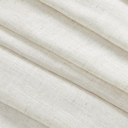 MYSKY HOME Kitchen Window Curtains Half Sheer Drapes 45 Inches Long, Boho Farmhouse Style Linen Polyester Blend Fabric, Decorative Texture for Bathroom/Closet/Cafe, 50" x 45", Linen, 2 Pieces