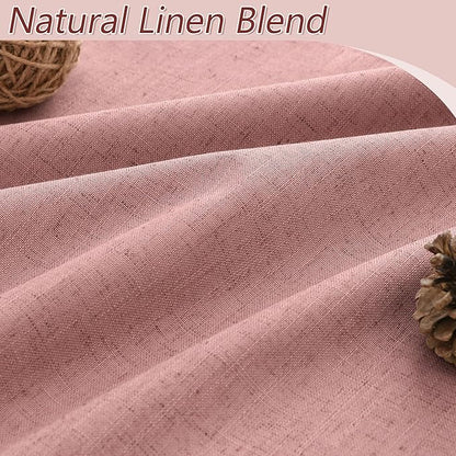 Guken 100% Blackout Curtains 102 Inch Length 2 Panels Set for Living Room Bedroom Back Tab Thermal Insulated Lack Out Linen Drapes Room Darkening Window Curtains 102 Inches Long, Ash Rose