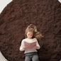 OLANLY Coffee Round Rugs for Bedroom - Machine Washable, 7 ft Circle Area Rugs for Living Room, Soft and Fluffy Shaggy Carpet for Teen Girls and Boys, Nursery Rooms, Dorms, Home Decor Aesthetic