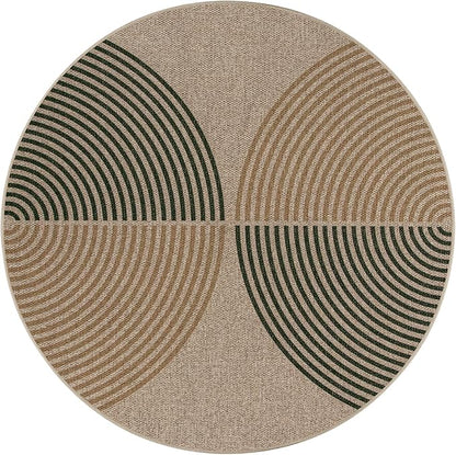 Lahome Enfys Modern Rainbow Round Rug, 6ft Easy Jute Circle Patio Rug Washable Indoor Outdoor Rugs for Living Room, Farmhouse Natural Round Area Rug Contemporary Carpet for Entryway Backyard