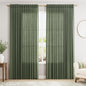 Extra Wide 100 Inch Linen Curtains for Living Room Divider Light Filtering Semi Sheer Back Tab Patio Curtains for Sliding Door Olive Green Coastal Decor Sunroom Floor to Ceiling Window Curtain 100x84