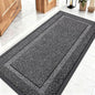 OLANLY Front Door Mat Indoor Outdoor Entrance, Waterproof All-Season, All-Weather Doormat, Sturdy Natural Rubber, Low Profile, Easy Clean Patio Porch Entryway Mat, 47x23, Black and White