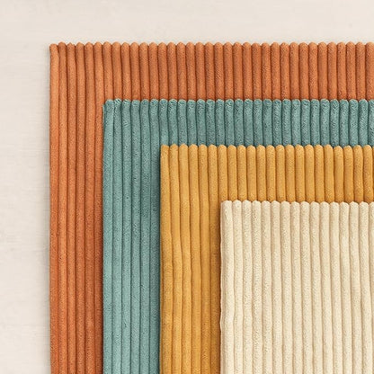 Topfinel Decorative Throw Pillow Covers Cushion Cases, Set of 4 Soft Velvet Modern Double-Sided Designs, Mix and Match for Home Decor, Pillow Inserts Not Included (16x16 inch, Orange/Teal)