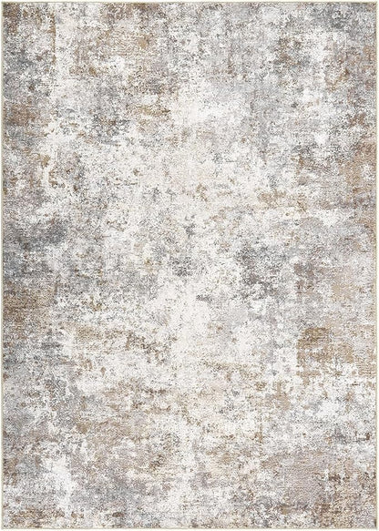 UERMEI 6x9 Area Rug Living Room Rugs - Washable Neutral Modern Abstract Soft Thin Large Rug Indoor Floor No Slip Rug Carpet for Bedroom Under Dining Table Home Office Decor - Brown Grey