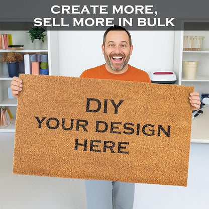 MAINEVENT Blank Doormat Coir 30x17 Inch for Screen Printing, Plain Door Mat for Outdoor Painting
