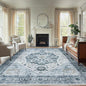 AMADA HOMEFURNISHING 8x10 Area Rug, Washable Low-Profile Large Area Rug with Non-Slip Backing & Durable Edge Binding, Vintage Large Rugs for Living Room, Bedroom