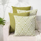 HPUK Decorative Throw Pillow Covers Set of 4 Geometric Design Linen Cushion Cover for Couch Sofa Living Room, 20"x20" inches, Green