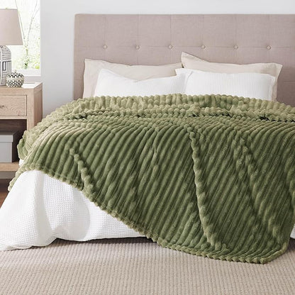 Bedsure GentleSoft Moss Fleece Queen Blanket for Couch - Cozy Soft Blankets for Women, Cute Small Throws for Girls, 90x90 Inches