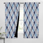 Beauoop 100% Blackout Curtains 63 Inches Long 2 Panels for Bedroom Living Room Blue Grey Moroccan Geo Room Darkening Thermal Insulated Soundproof Rod Pocket Back Tab Window Treatments Drapes, 50x63