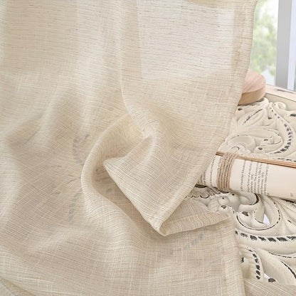 BGment Burlap Linen Curtains 84 Inch Length for Living Room - Tan Light Filtering Semi Sheer Natural Drapes with Rod Pocket Lightweight Window Treatments for Bedroom Farmhouse, 2 Panels, 52 X 84 Inch