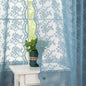 YJ YANJUN Vintage Lace Curtains 63 Inch Length-Victorian Floral Pattern Stone Blue Sheer Curtains for Boys Bedroom Privacy Summer Beach Themed Ocean Coastal Room Decor 2 Panles W52 X L63 Dusty Blue