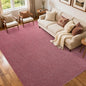 FinRèc 5x7 Washable Area Rugs for Bedroom Living Room, Low Pile Thin Rug Solid Color, Non-Slip Carpet Indoor for Home Decor (Red)