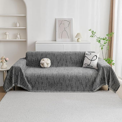 MYSKY HOME Couch Covers for Sofa, Dog Couch Cover Protector, Dark Grey Lines Sofa Covers for Sectional L Shape, Pets Couch Throw Cover Washable Durable Large Couch Cover for Dogs, Cats, 71"X150"