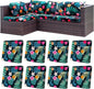 8Pcs Stretch Patio Cushion Covers,Outdoor Couch Covers Replacement,Outdoor Couch & Sofa Slipcovers,for Patio Furniture Cushion Covers,Washable Reusable urniture Protector (Flowered Leaves,Cover Only)