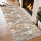 2x6 Washable Kitchen Runner Rug: Modern Abstract Runners for Hallway Soft Non Slip Rugs with Rubber Backing Low Pile Thin Floor Carpet for Entryway Bedroom Bathroom Bedside Indoor(Brown/Brick,2x6)