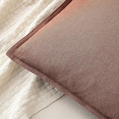 MIULEE Decorative Linen Euro Sham Pillow Covers 24x24 Rust Red Boho Farmhouse Neutral Couch Throw Pillows for Bed Pack of 2 Accent Modern Pillowcase Sofa Livingroom Home Decor