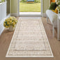 Washable Cream Farmhouse Bathroom Rug, 3x5 Non Slip Area Rugs for Kitchen, Bedroom, Laundry Room, Entryway, Soft Low Pile Neutral Light Beige Décor