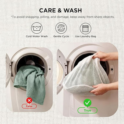 Bedsure 100% Cotton Muslin Throw Blanket Twin XL for Bed - 4-Layer Breathable and Lightweight Thin Soft Summer Gauze Muslin Blankets for Adults, Sage Green, 66x90 Inches