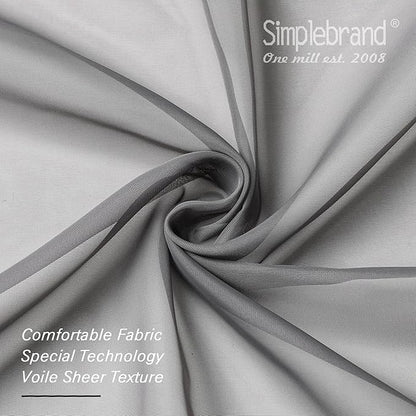 Simplebrand Grey Valances 14 Inches Long for Living Room Pocket 2 Panel Light Filtering Sheer Translucent Valence Toppers for Window Kitchen Bathroom Bedroom 42x14 Inch Length