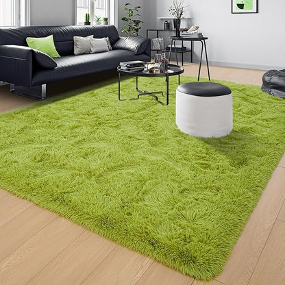 Tepook Area Rugs 9x12 for Living Room, Super Soft Fluffy Rugs for Bedroom, Modern Shaggy Rug Fuzzy Carpets for Kids, Plush Indoor Nursery Home Decor Rug with Non-Slip Bottom, Grass Green