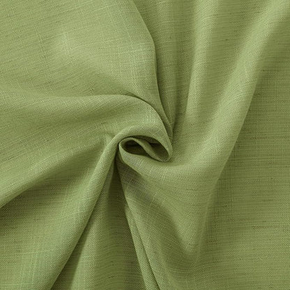 BGment Olive Green Linen Curtains 36 Inch Length for Short Kitchen Window - Rod Pocket Small Drapes Sheer Light Filtering for Cafe Bedroom Decor Lightweight Natural Rustic, 2 Panels Set, 42 X 36 Inch