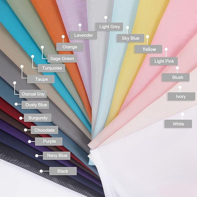 Chyhomenyc Orange Sheer Valances for Windows - Light Filtering Small Kitchen Curtains, Rod Pocket Short Top Window Treatment Decor for Living Room Bathroom Basement, 42Wx16L inches, 2 Panels
