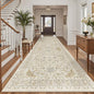 Madane 4x12 Wide Hallway Runners: Washable 12ft Runner Rug for Entryway Living Room Soft Vintage Non Slip Carpet Runner for Kitchen Dining Room Nursery Bedroom Thin Area Rug (Beige/Blue, 4x12ft)