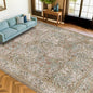 Hazo Haus Vintage Moss Green Living Room Rug, Neutral Taupe 8x10 Washable Area Rugs for Bedroom, Dining Room Rugs Under Kitchen Table, Oriental Low Pile Stain Resistant Non-Slip Large Rug