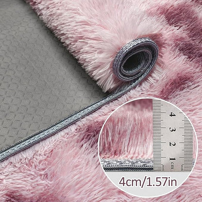 Tie-Dyed Blush 2x8 Machine Washable Runner Rugs for Hallway Soft Fluffy Shaggy Bedside Rugs for Bedroom Living Room Indoor Floor Carpet for Kids Girls and Boys Nursery Rooms Home Decor Aesthetic