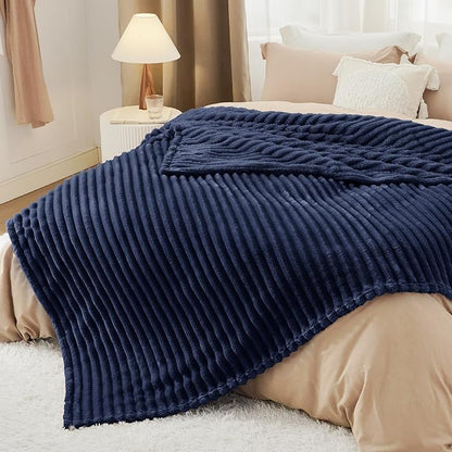 Bedsure GentleSoft Navy Blue Full Blanket for Bed - Cozy Soft Blankets for Women, Cute Large Throws for Girls, Navy, 84x90 Inches