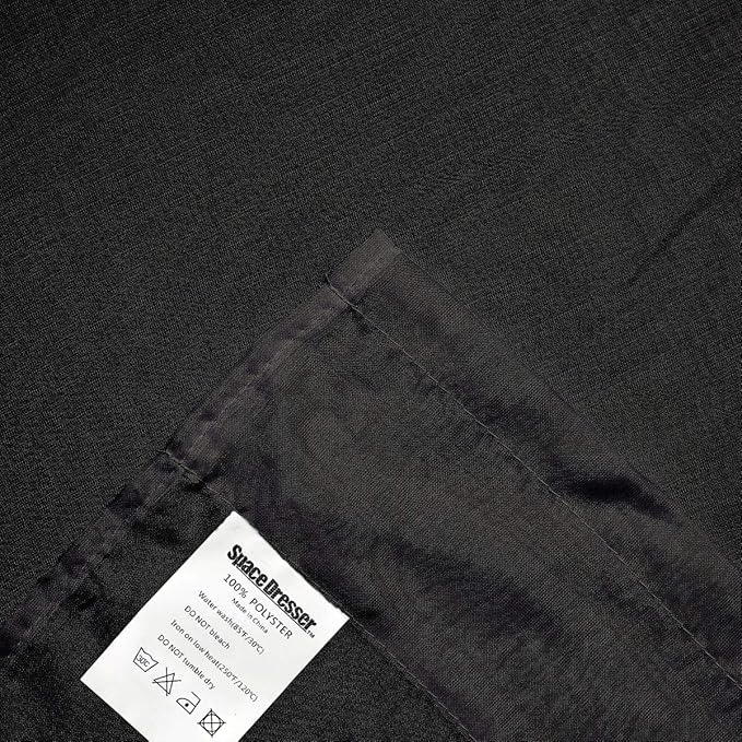 SpaceDresser Sheer Voile Window Treatment Rod Pocket Curtain Panels for Kitchen Bedroom Living Room Drapes Sunlight Filtering Privacy Semi Home Decor Assorted (Black, 52 W x 72 L)