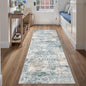 Blue 2x6 Runner Rug Washablel Abstract Hallway Carpet Modern Neutral Non Slip Soft Carpet Low Pile Contemporary Aesthetic Long Rug for Bathroom Laundry Kitchen Bedroom