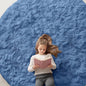 OLANLY Blue Round Rugs for Bedroom - Machine Washable, 7 ft Circle Area Rugs for Living Room, Soft and Fluffy Shaggy Carpet for Teen Girl and Boys, Nursery Rooms, Dorms, Home Decor Aesthetic
