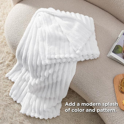 Bedsure GentleSoft White Twin XL Blanket for Bed - Cozy Soft Blankets for Women, Cute Small Fleece Throws for Girls, Birthday Gifts for Women Decor Gifts for Mom, Bright White, 66x90 Inches