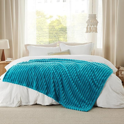 Bedsure GentleSoft Teal Fleece Blanket for Couch - Cozy Soft Blankets for Women, Cute Small Throws for Girls, 50x60 Inches
