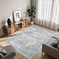 Area Rugs 4x6 for Living Room, Non-Slip Backing Small Kids Rugs for Bedroom, Vintage Abstract Rug Home Decor, Low Pile Soft Washable Rug for Kitchen, Dining Room (4'x6', Grey/Ivory)