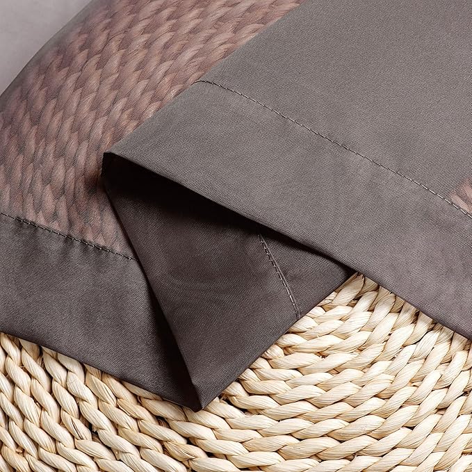 Chyhomenyc Sheer Valances for Windows 2 Pieces, 42Wx14L Inches Brown Small Window Valance for Living Room Bathroom Cafe Laundry Basement, Elegant Chocolate Rod Pocket Voile Valance