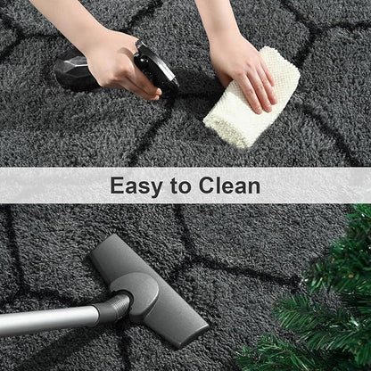 TWINNIS Super Soft Shaggy Rugs Fluffy Carpets, 5x8 Feet, Indoor Modern Plush Area Rugs for Living Room Bedroom Kids Room Nursery Home Decor, Upgrade Anti-Skid Rectangular Fuzzy Rug, Dark Gray