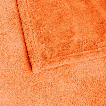 BEDELITE Orange Throw Blanket for Couch & Bed, Luxury Plush Cozy Fleece Blanket 50" x 60", Soft Lightweight Fall Throw Blanket for Home Furnishing