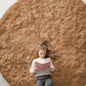 OLANLY Khaki Round Rugs for Bedroom - Machine Washable, 9 ft Circle Area Rugs for Living Room, Soft and Fluffy Shaggy Carpet for Teen Girl and Boys, Nursery Rooms, Dorms, Home Decor Aesthetic