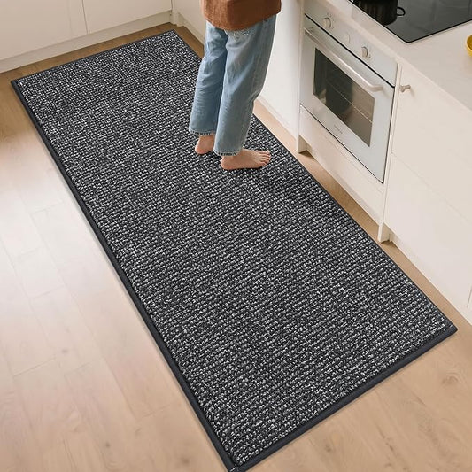 BEQHAUSE Kitchen Runner Rugs 32"x72", Non-Slip Kitchen Mats for Floor, Super Absorbent and Stain Resistant Kitchen Rug, Machine Washable Rugs for Kitchen, Hallway, Laundry & Sink, Charcoal