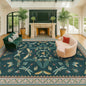 Hazo Haus 9x12 Large Living Room Rug - Dark Teal Multi Dining Room Rugs for Under Table, Bedroom, Kids Room, Classroom, Insect Butterfly Floral Décor, Lightweight Non Slip Low Pile