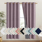 NICETOWN Chaise Mauve Vintage Linen 100% Blackout Curtains for Living Room, Thermal Insulated Curtains 72" Long, Noise Reducing Window Treatment Drapes for Hall Room, 52" Wide Per Panel, Set of 2