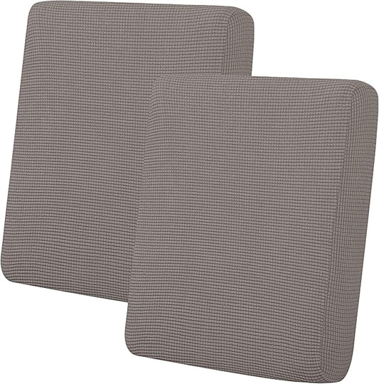 Easy-Going Stretch Individual Loveseat Couch Cushion Cover Sofa Cushion Furniture Protector Sofa slipcover Soft Flexibility with Elastic Bottom (2-Piece Loveseat Cushion Cover, Taupe)